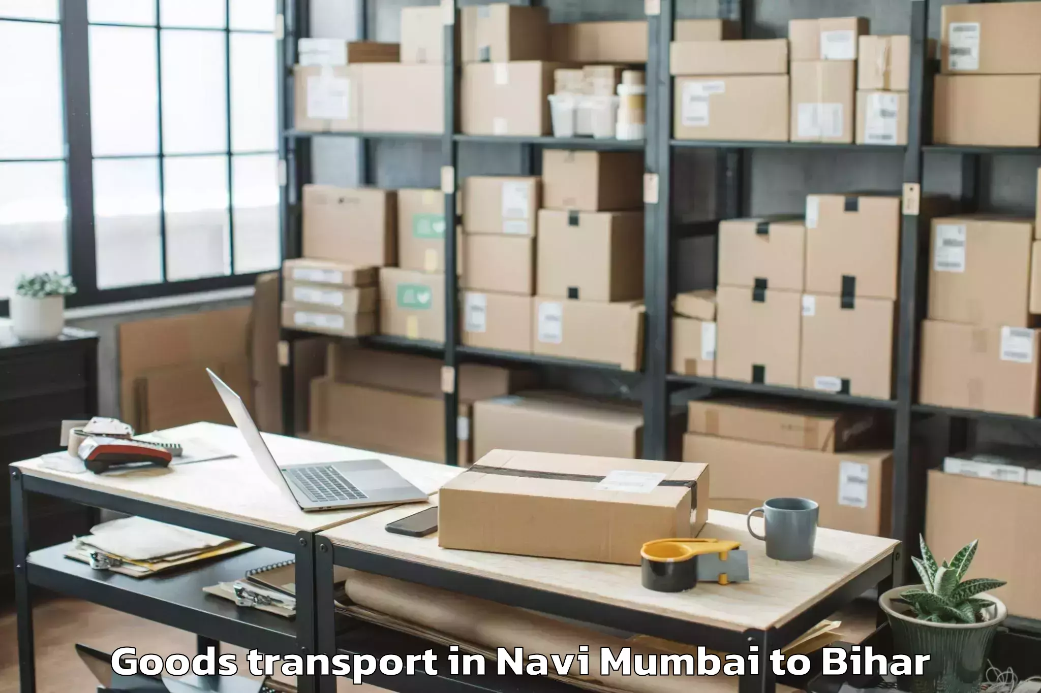 Professional Navi Mumbai to Lauria Nandangarh Goods Transport